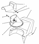 Chute Assembly Diagram and Parts List for 38025 69000001-69999999 - 1996 Lawn Boy Snow Blower